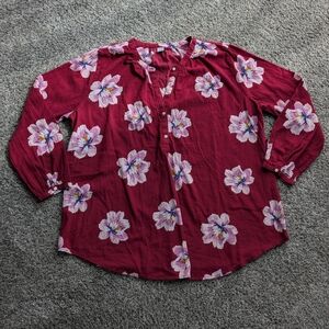 Floral Burgundy Women's Top